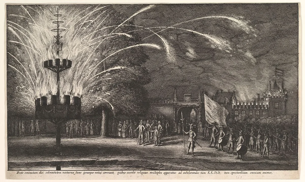 Fireworks at Hemissem — Wenceslaus Hollar