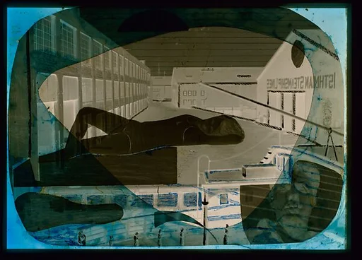 [Waterfront Scene with Reclining Woman, Self-Portrait]