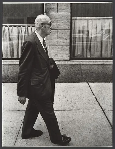 [Elderly Man Walking on Sidewalk, New York City]