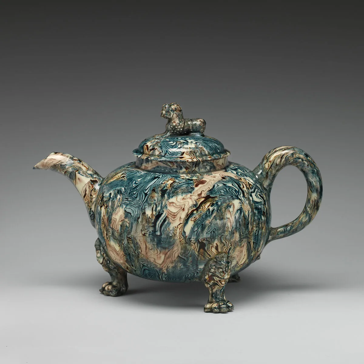 Footed teapot — Whieldon type