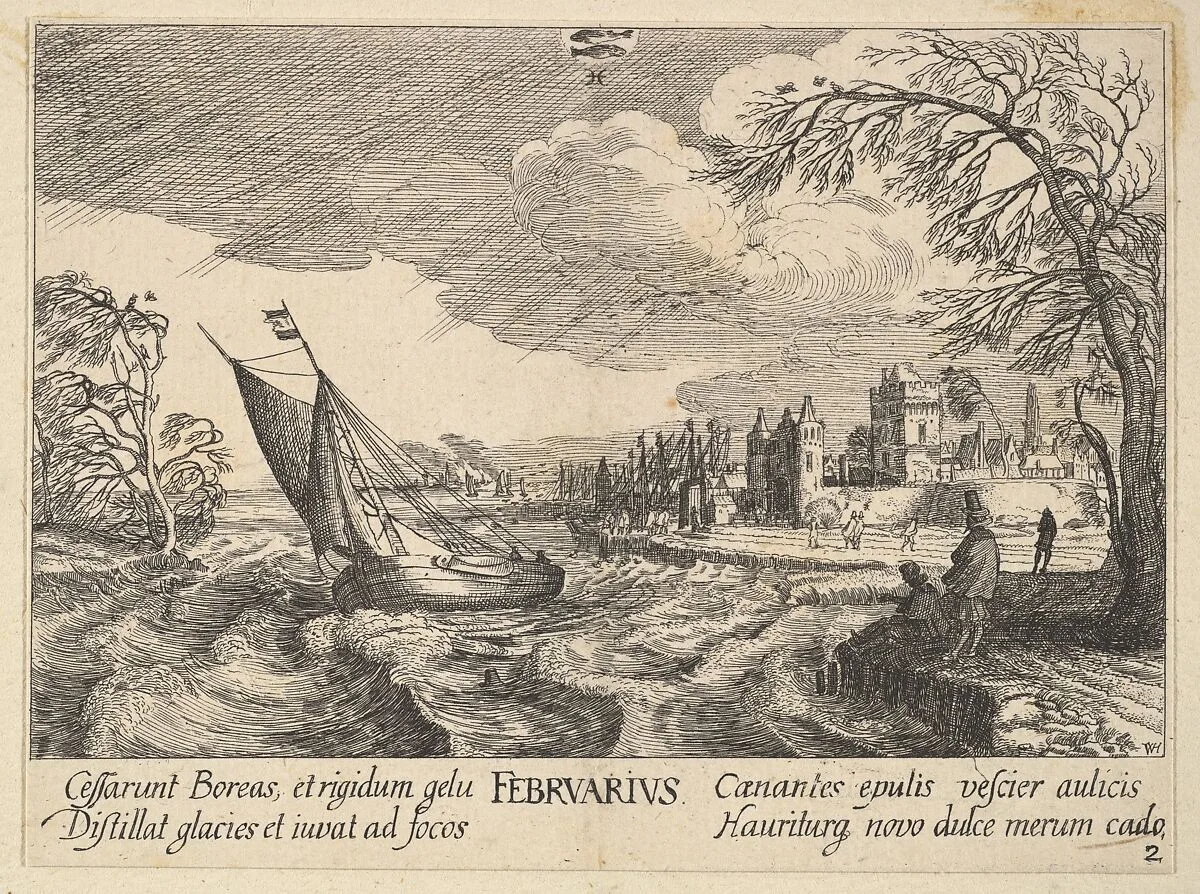 February (Februarius) — Jan van de Velde II|Wenceslaus Hollar
