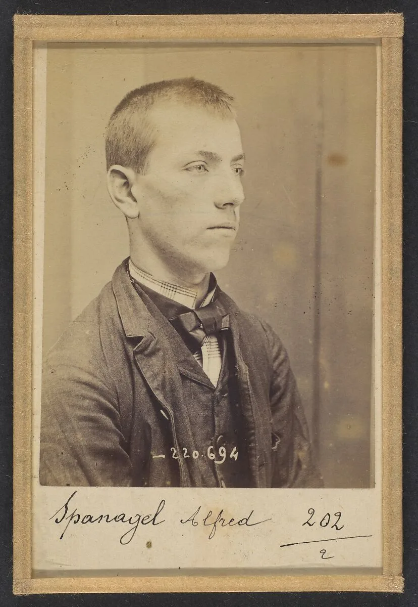 Spanagel. Alfred, Vincent. 17 ans, né le 27/5/77 à Paris. Serrurier. Anarchiste. 7/7/94. — Alphonse Bertillon
