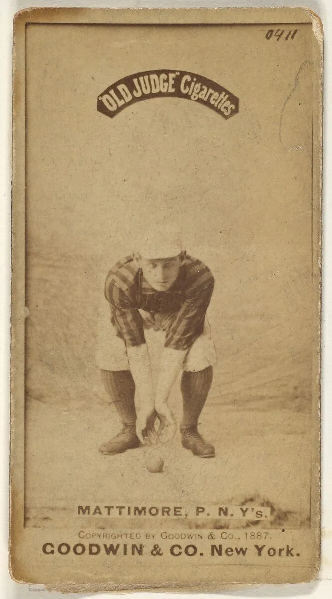 Michael "Mike" Joseph Mattimore, Pitcher, New York, from the Old Judge series (N172) for Old Judge Cigarettes — Goodwin & Company