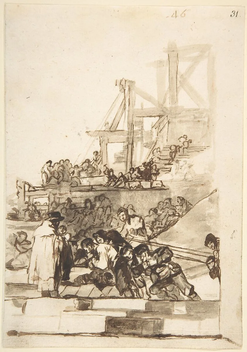 Construction; page 46 from the 'Images of Spain' album (F) — Goya (Francisco de Goya y Lucientes)
