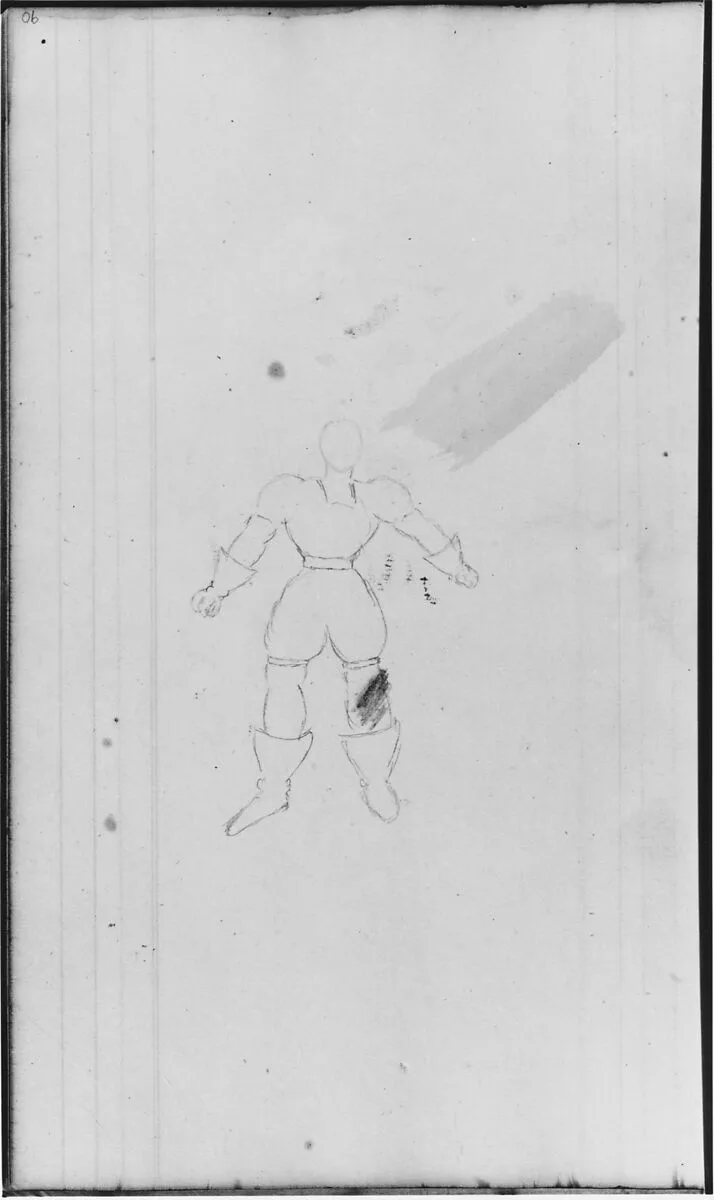 Male Figure (in Armor?) (from Sketchbook) — John William Casilear