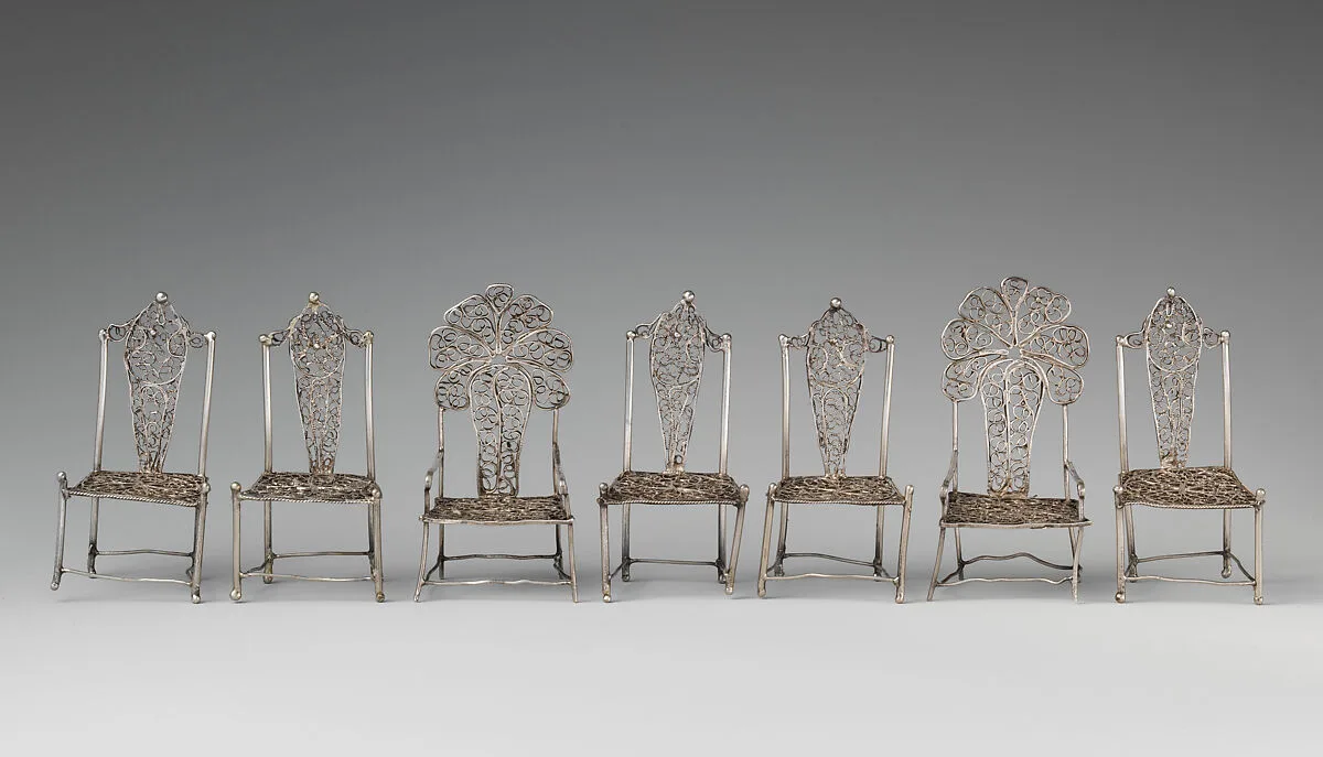 Set of seven miniature chairs — Unknown