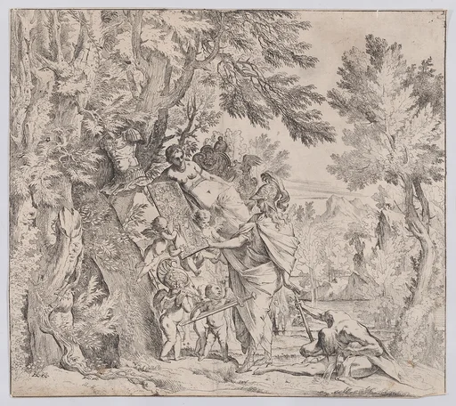 Venus giving arms to Aeneas