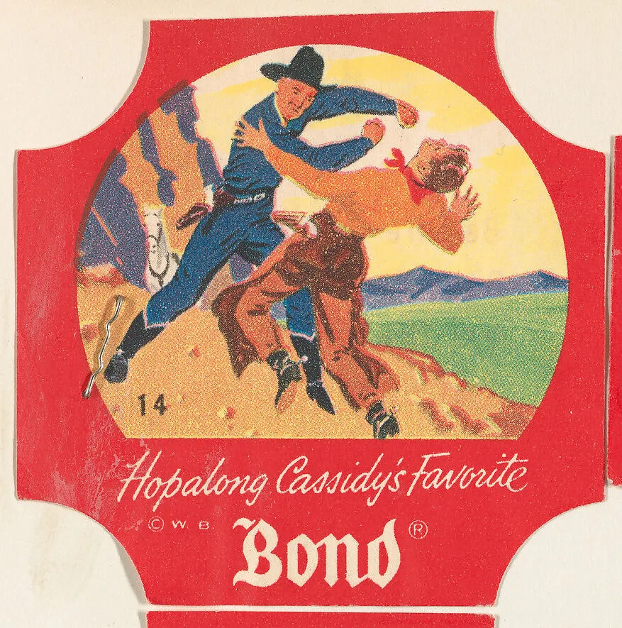 No. 14, from the Hopalong Cassidy bread labels series (D290-8) issued by Bond Bread — Bond Bread|Warner Bros