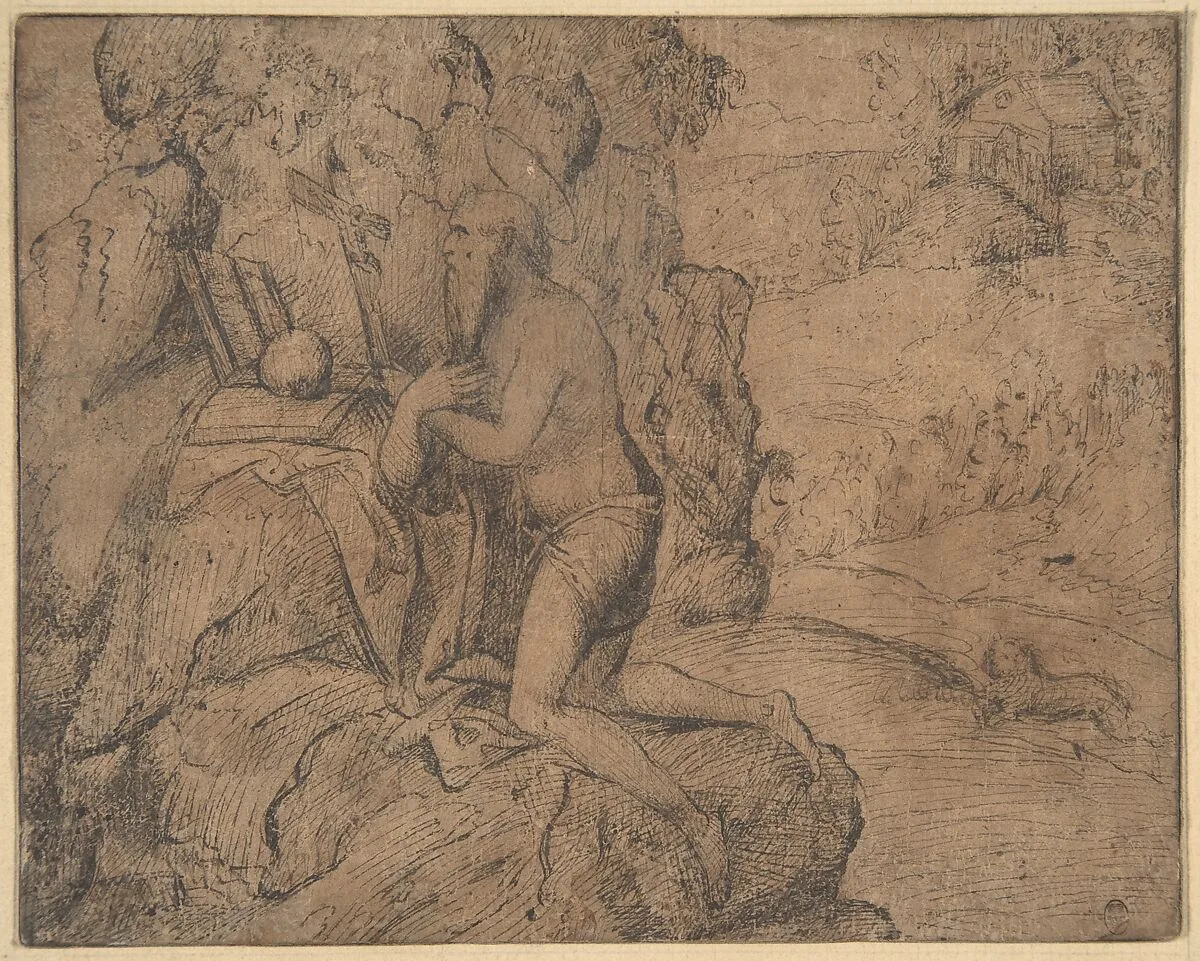 St. Jerome in a Landscape — Anonymous, Italian, Venetian, 15th to 16th century