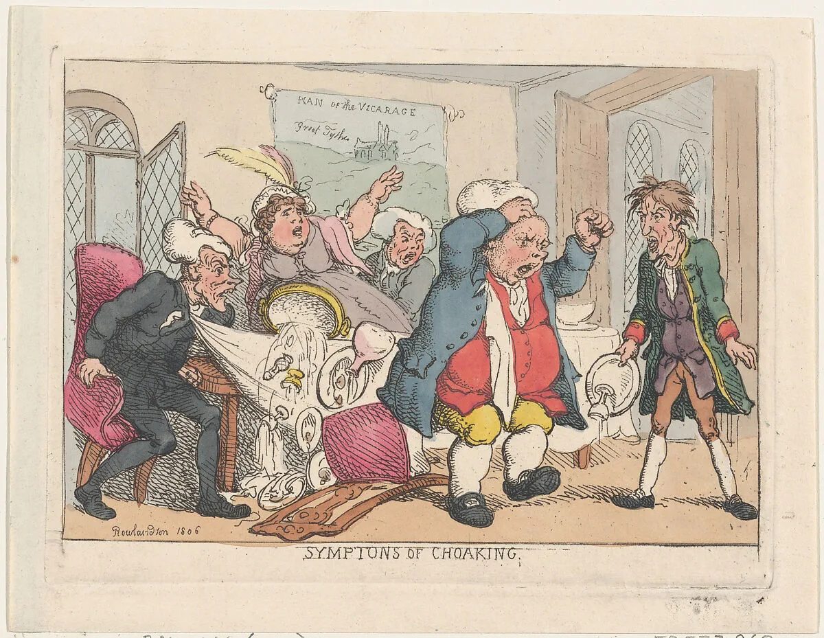 Symptoms of Choaking — Rudolph Ackermann, London|Thomas Rowlandson