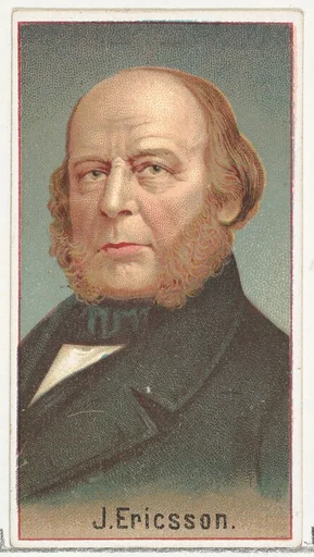 J. Ericsson, printer's sample for the World's Inventors souvenir album (A25) for Allen & Ginter Cigarettes