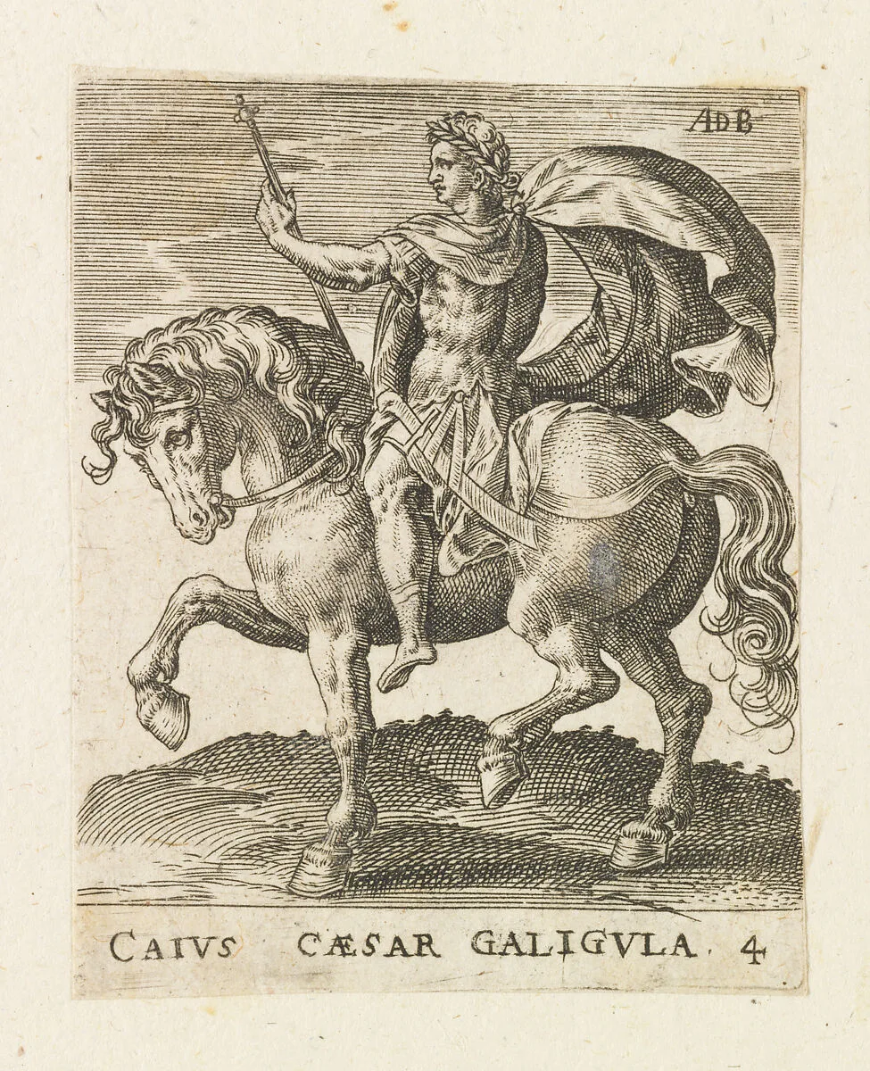 Caius Caesar Galigula, from "Twelve Caesars on Horseback" — Abraham de Bruyn