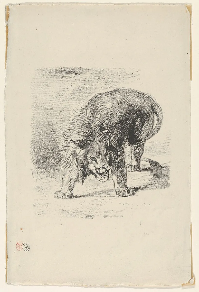 Lion Standing — Eugène Delacroix