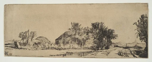 Landscape with a Farmhouse Along a Road Beside a Canal