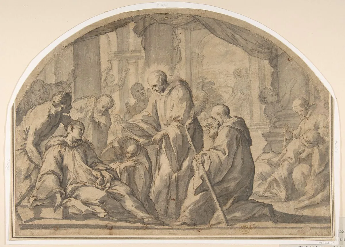 A Carthusian Saint Visiting the Plague Stricken — Andrea Sacchi