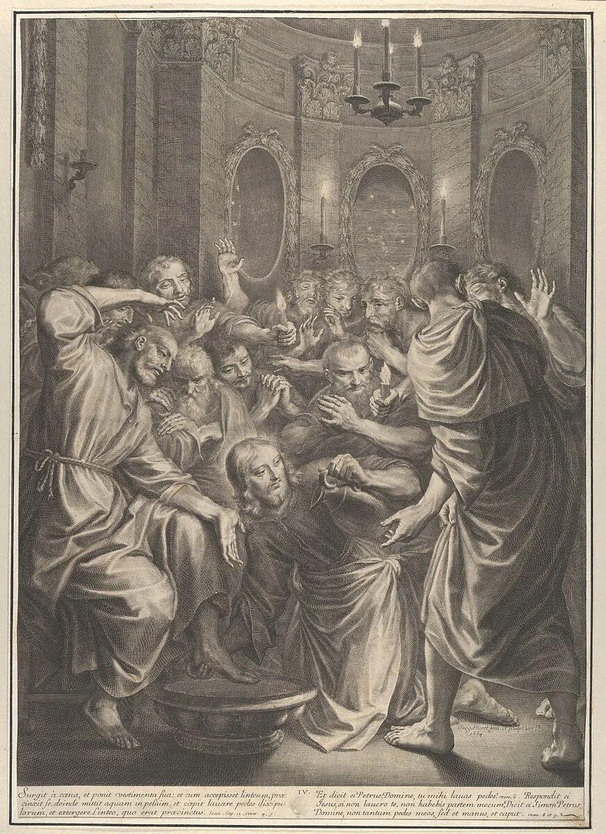 Christ Washing the Feet of His Disciples, from The Passion of Christ, plate 4 — Grégoire Huret