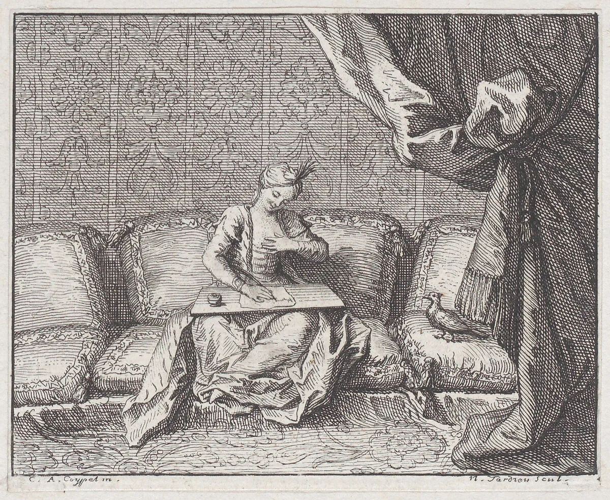 Book 3, Fable 4: the two pigeons (Les deux pigeons) — Nicolas Henry Tardieu|Lamotte-Houdar|Charles Antoine Coypel|Jean de La Fontaine