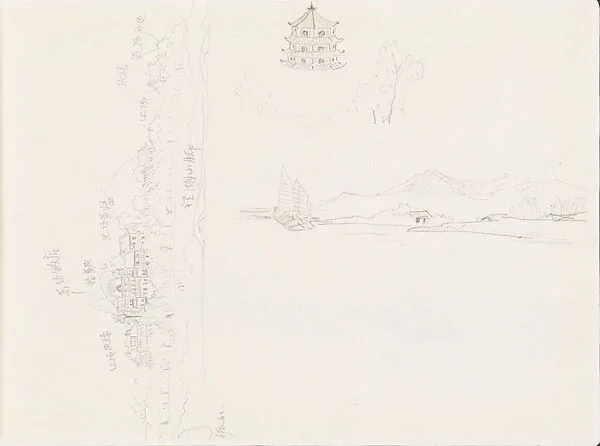 現代 謝稚柳 杭州山水畫稿 冊頁|Hangzhou Scenery — Xie Zhiliu