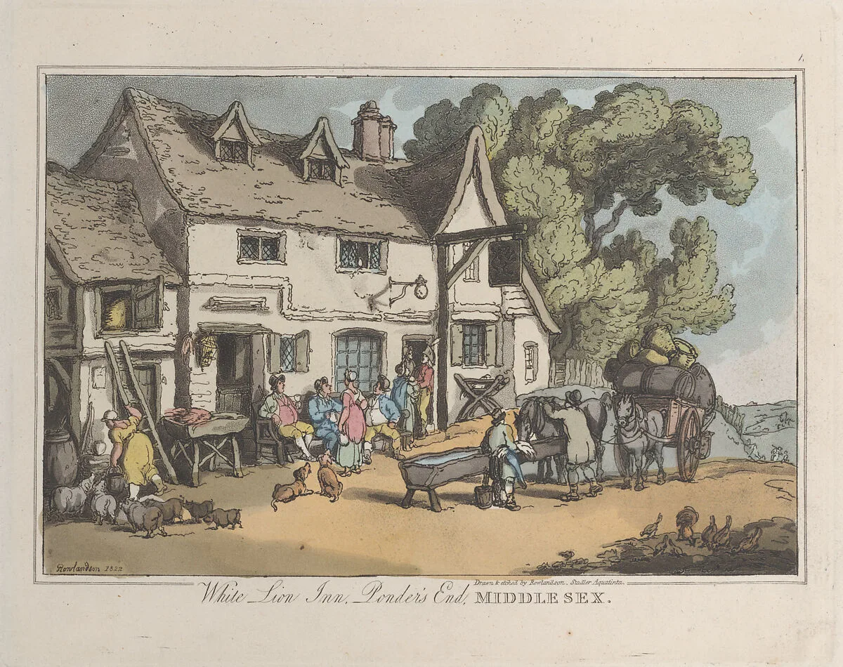 White Lion Inn. Ponder's End, Middlesex — Joseph Constantine Stadler|Thomas Rowlandson