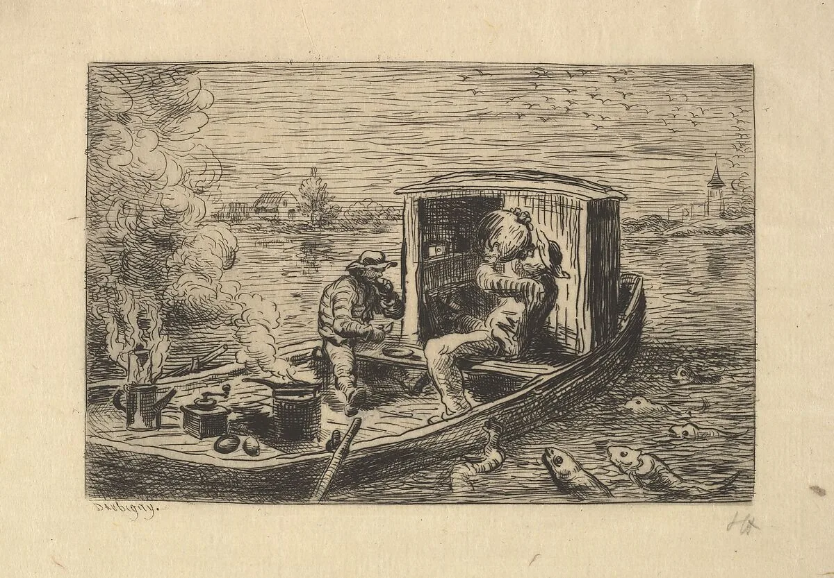 Gobbling a Meal — Charles-François Daubigny