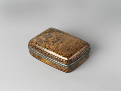 千鳥松蒔絵香合|Incense Box (Kogo) with Pines and Plovers