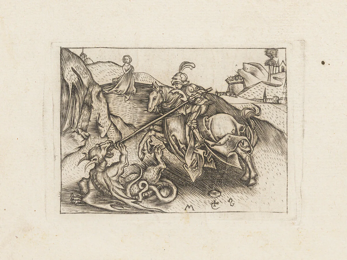 St. George — Israhel van Meckenem|Martin Schongauer