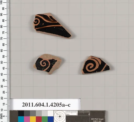 Terracotta fragments of kylikes (drinking cups)