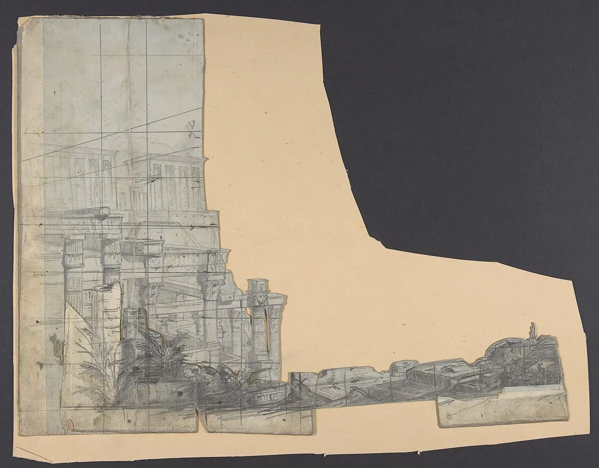 Design for a Stage Set at the Opéra, Paris — Eugène Cicéri