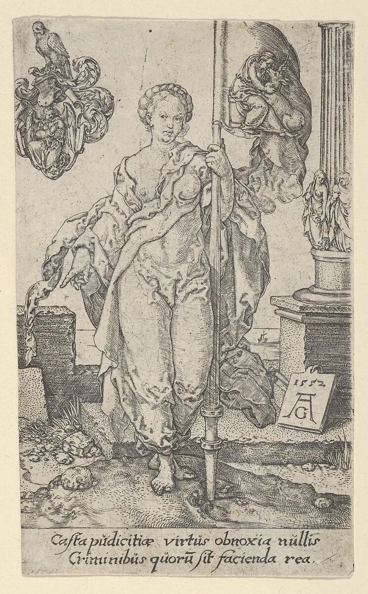 Chastity, from "The Virtues" — Heinrich Aldegrever