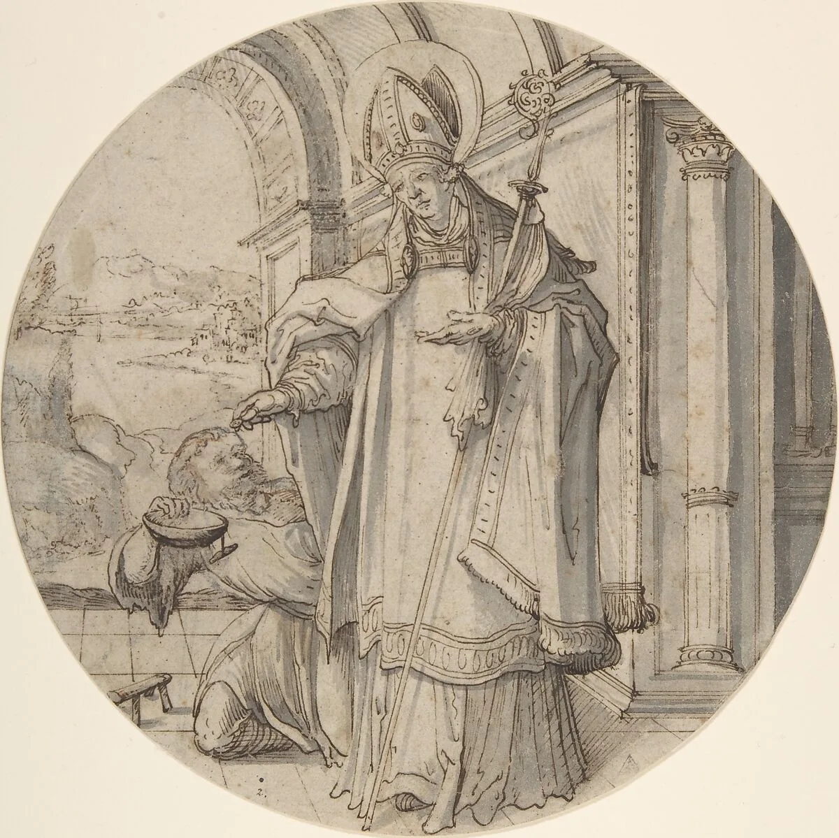 Saintly Prelate Distributing Alms — Christoph Amberger