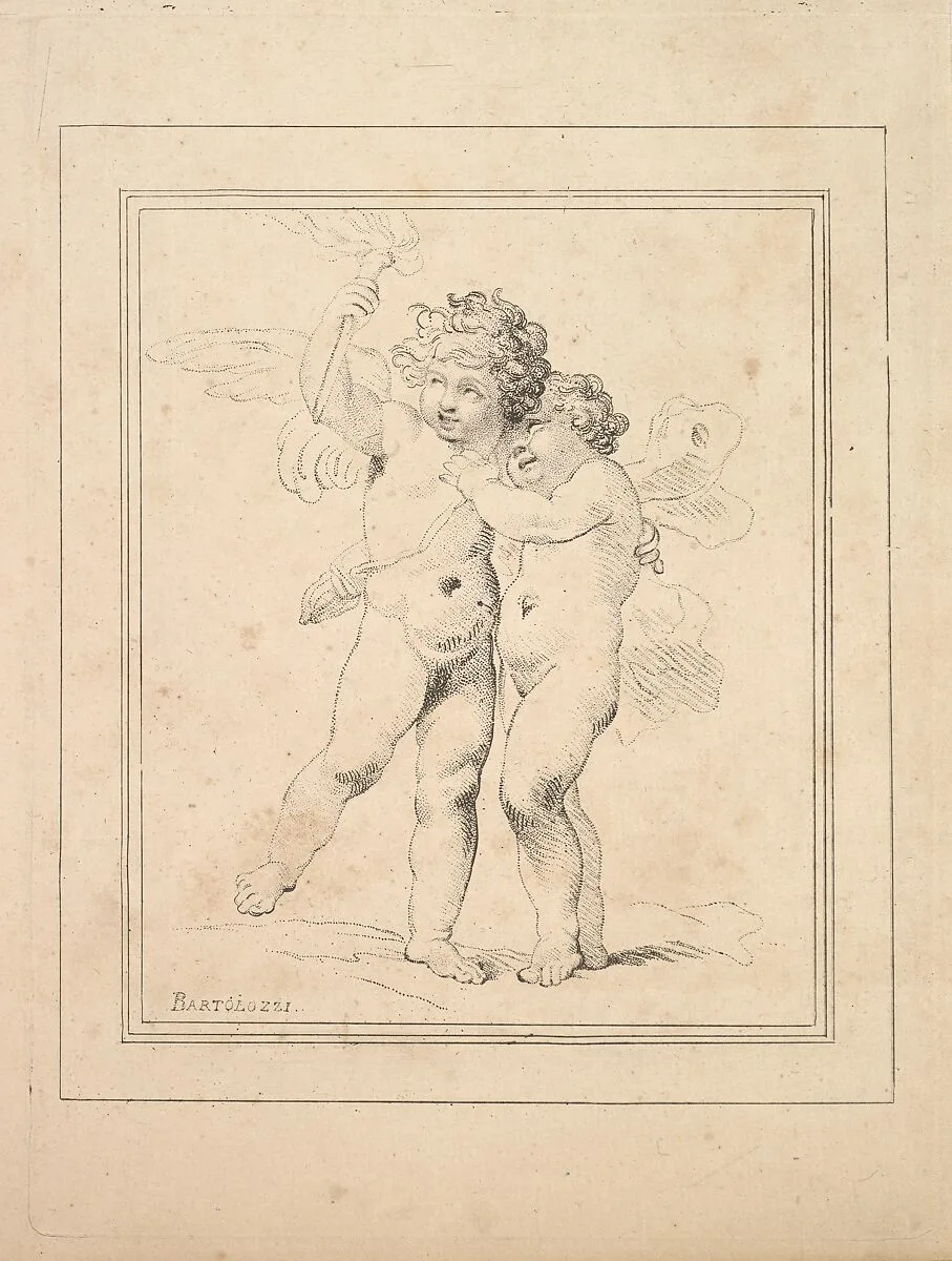 A Pair of Cupids – Cupid and Psyche — Thomas Rowlandson|Francesco Bartolozzi