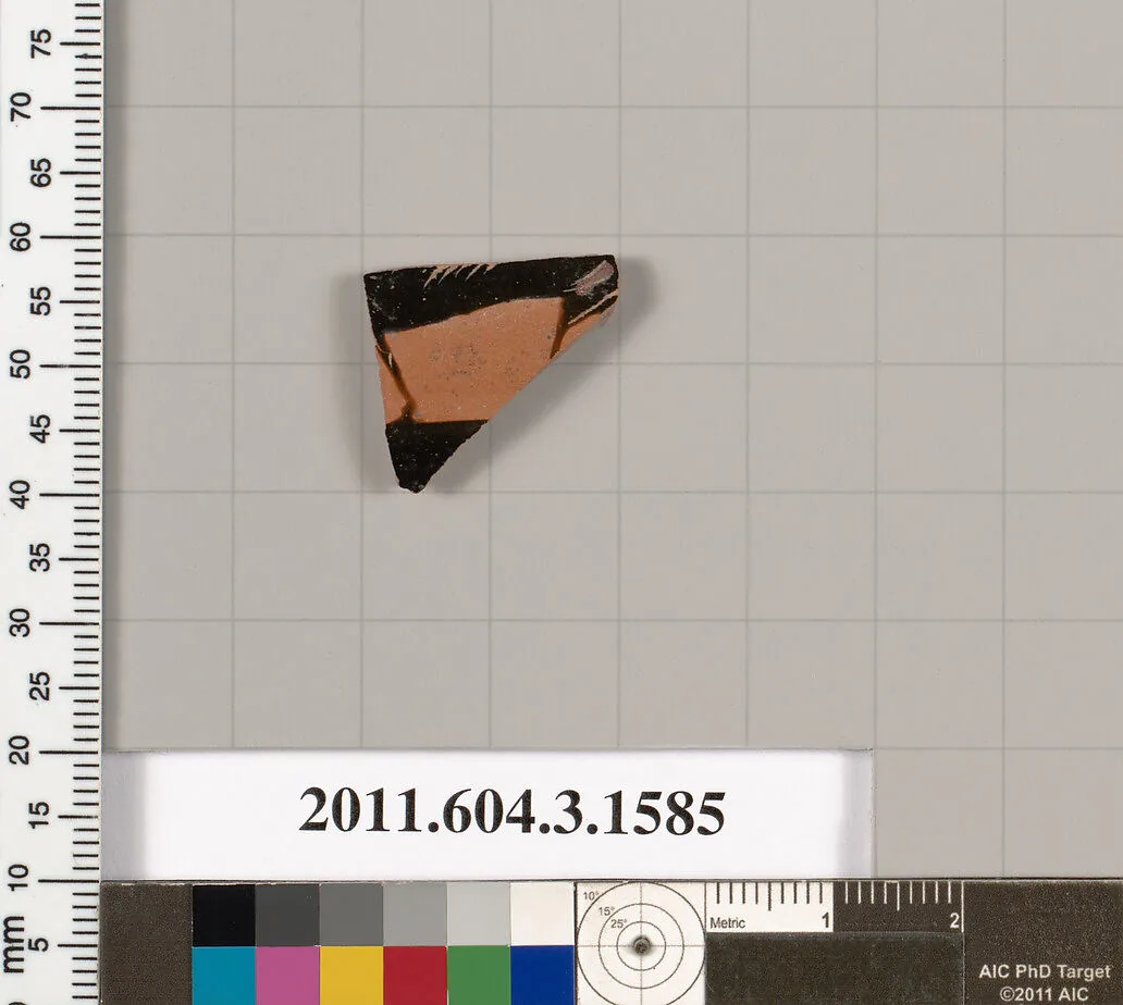 Terracotta fragment of a kylix: Band cup (drinking cup) — Unknown