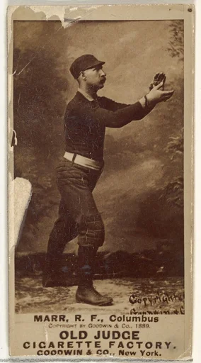 Charles W. "Lefty" Marr, Right Field, Cleveland, from the Old Judge series (N172) for Old Judge Cigarettes