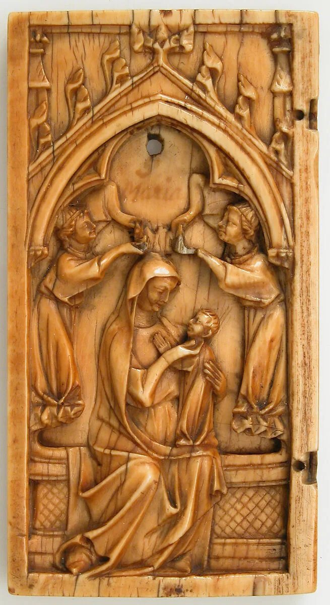 Leaf from a Diptych with the Virgin and Child and Angels — Unknown