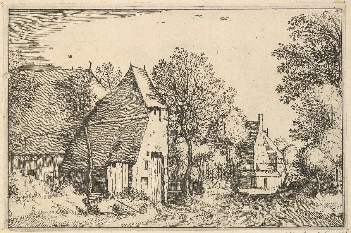 Village Road, plate 3 from "Regiunculae et Villae Aliquot Ducatus Brabantiae" — The Master of the Small Landscapes|Claes Jansz. Visscher|Claes Jansz. Visscher