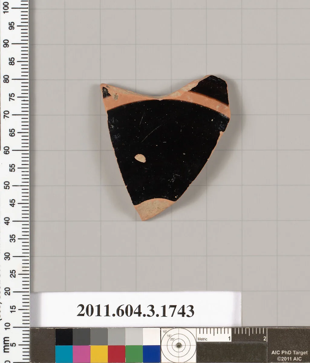 Terracotta fragment of a kylix: Band or lip cup (drinking cup) — Unknown