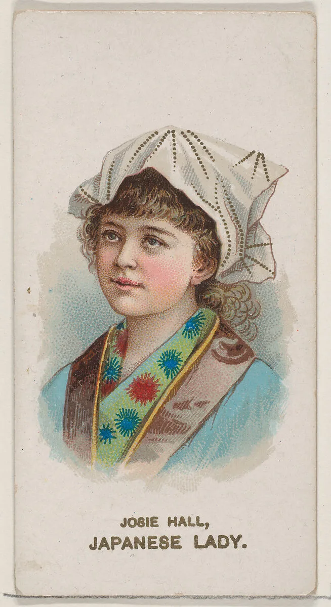 Josie Hall in Costume of Japanese Lady, from the set Actors and Actresses, Second Series (N71) for Duke brand cigarettes — W. Duke, Sons & Co.|Knapp & Company