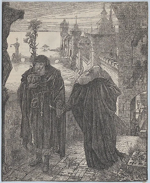 Illustration to "The Castle by the Sea", published in "Once a Week," January 11, 1862, Vol. VI, p. 84 — Sir Edward John Poynter|Joseph Swain