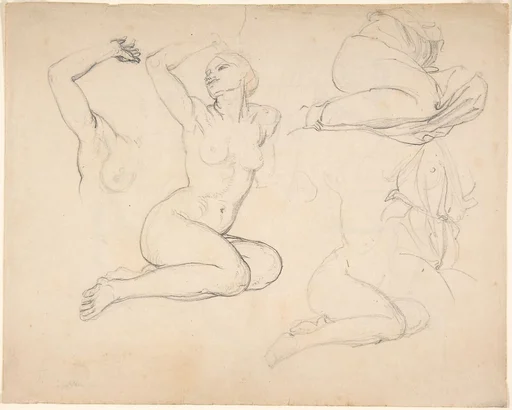Studies of a Sitting Woman; verso: Studies of Men