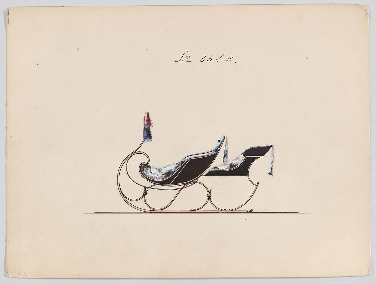Design for 2 Seat Phaeton Sleigh, no. 3543 — Brewster & Co.
