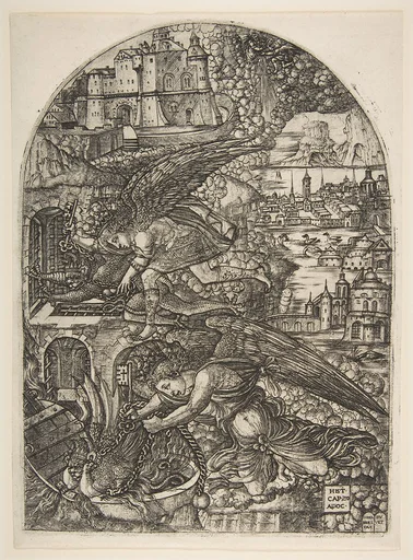 Satan bound for a Thousand Years, from the Apocalypse