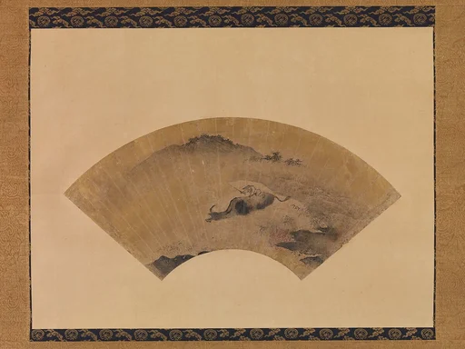 牧童図扇面|Herd Boy with Ox