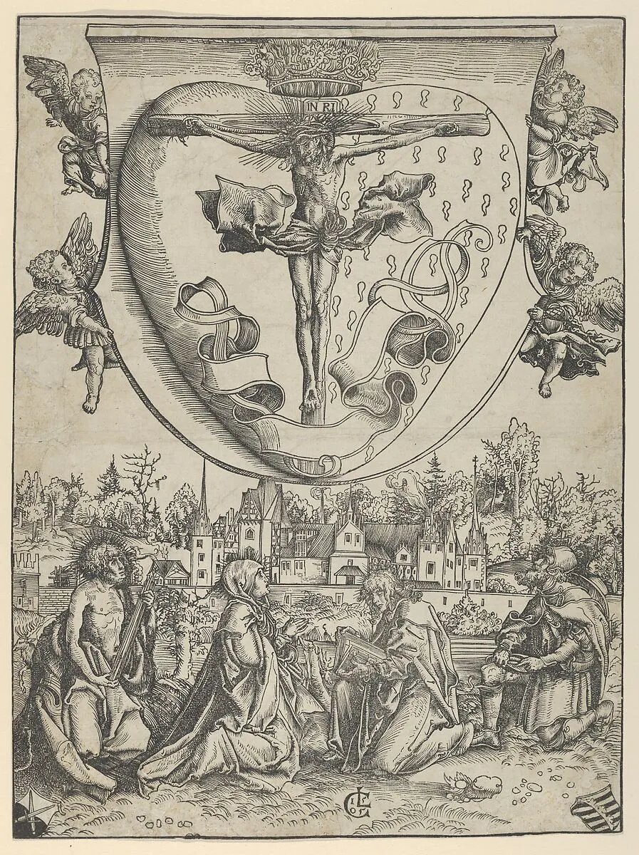 Four Saints Adoring Christ Crucified on the Sacred Heart — Lucas Cranach the Elder