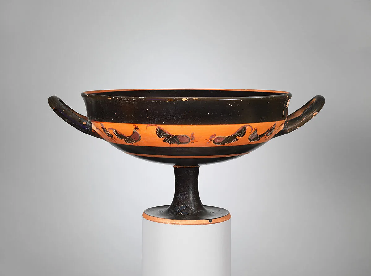 Terracotta kylix: band-cup (drinking cup) — Elbows Out