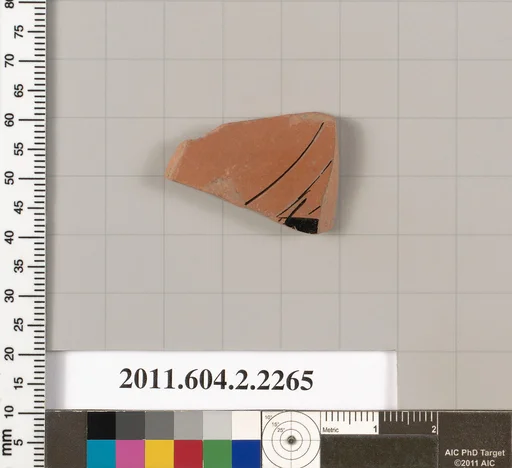 Terracotta fragment of a pot; glazed on the inside