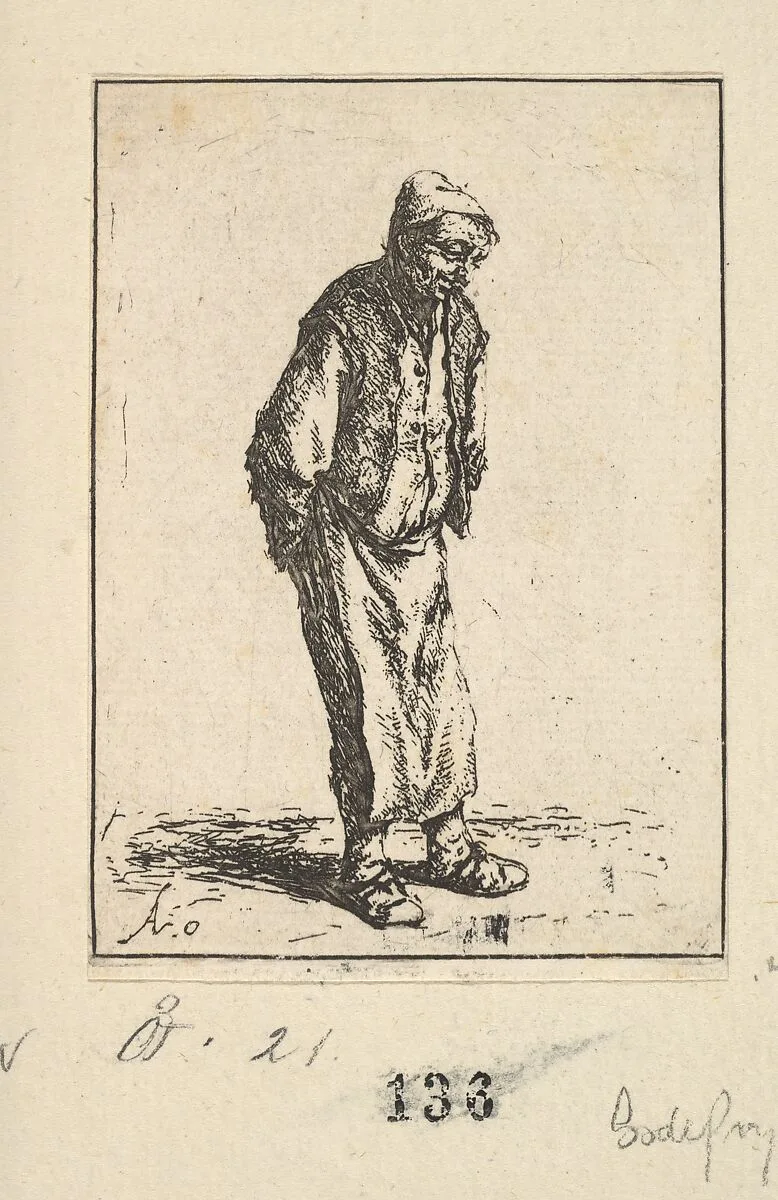 Peasant with Hands Behind his Back — Adriaen van Ostade