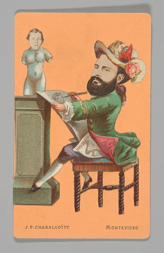 [Photo Collage: Man Drawing Bust]