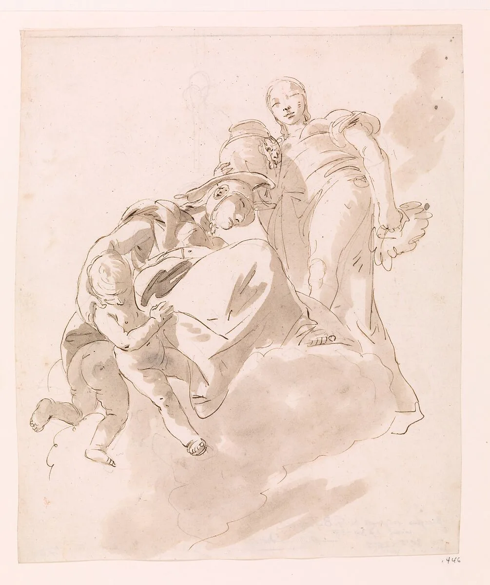 Two Allegorical Figures for a Ceiling — Giovanni Battista Tiepolo