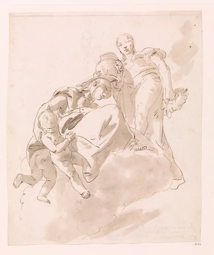 Two Allegorical Figures for a Ceiling