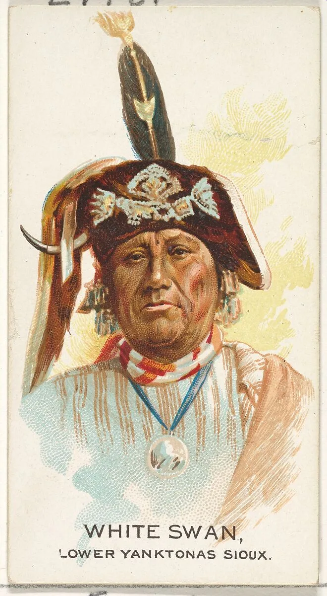 White Swan, Lower Yanktonas Sioux, from the American Indian Chiefs series (N2) for Allen & Ginter Cigarettes Brands — Allen & Ginter